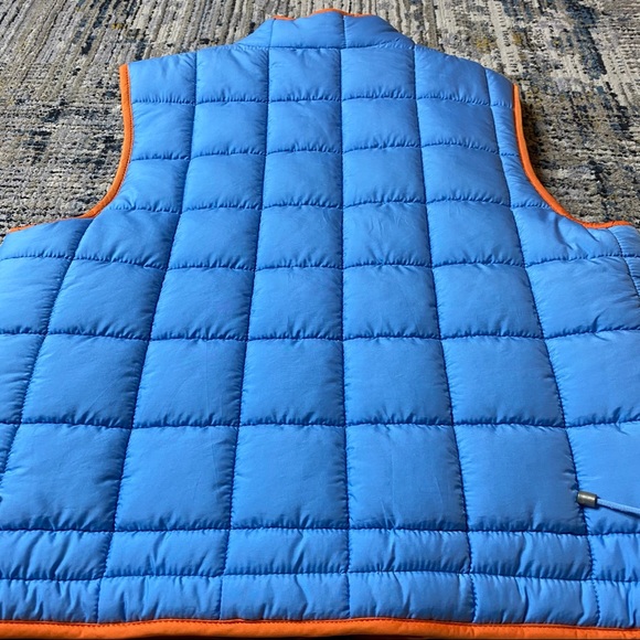 Unisex Quilted Puffer Vest Blue Orange Men L - Picture 5 of 6